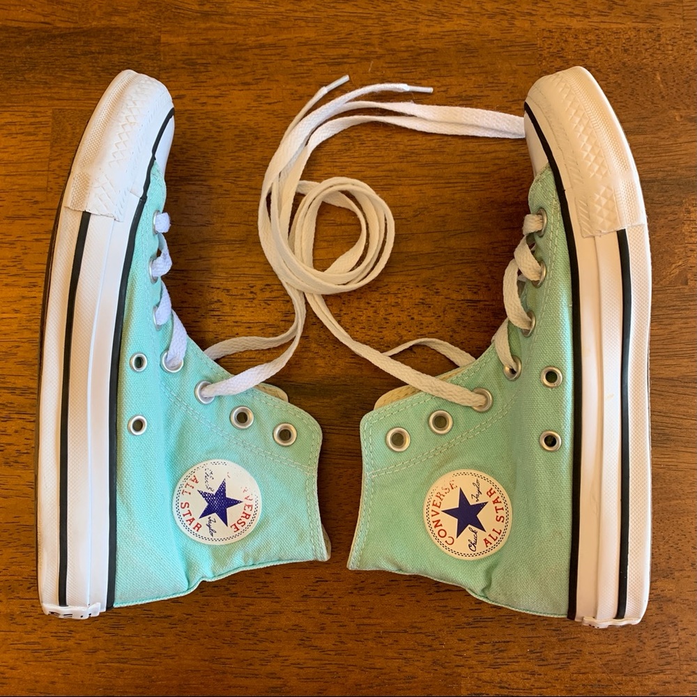 Converse high tops mint green men’s 3/women’s 5